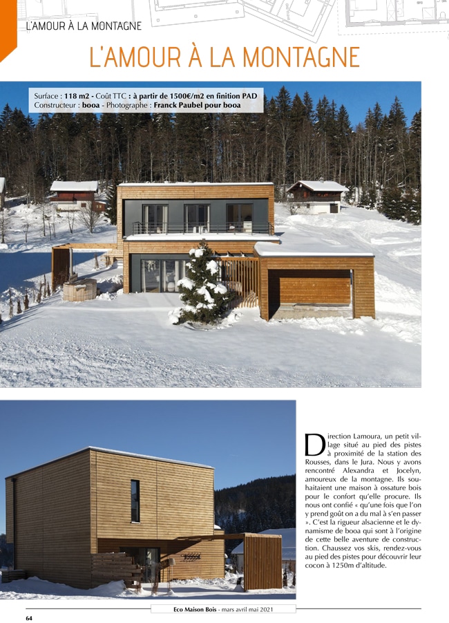 maison en bois sous la neige