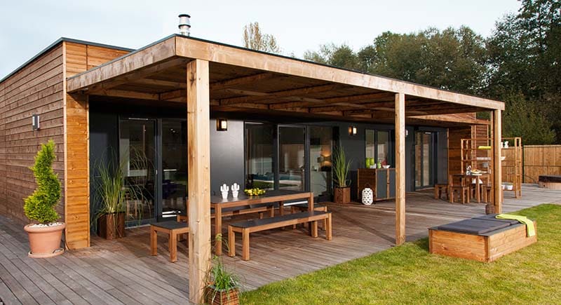 terrasse maison bois toit plat