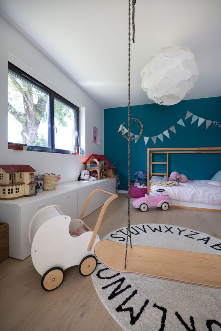 chambre enfant bleu canard